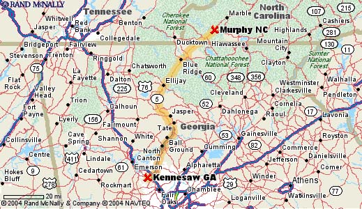 Driving directions from Atlanta to Murphy
