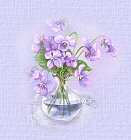Vase of violets